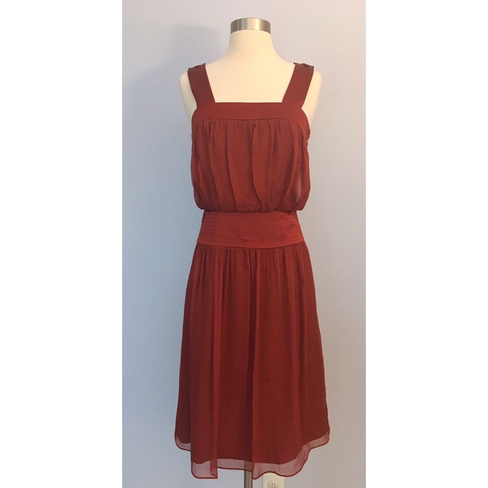 Laundry By Shelli Segal Silk Rust Color Dress NWT